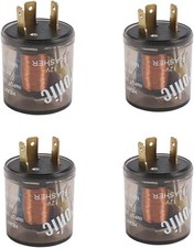 4 pcs 12V 3 Pin Electronic LED Flasher Relay Round Heavy Duty Electronic Turn...