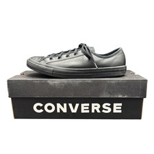 Converse All Star Black Leather Low-Top Women's Shoes 564986C, Size 6