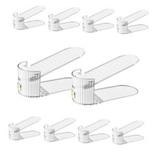 Shoe Slot Organizer,Adjustable Shoe Stacker for a Pair of 10 Pack Clear