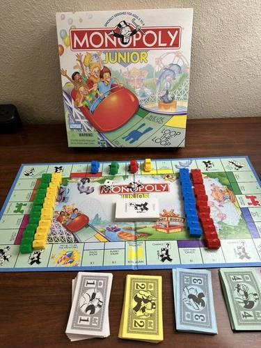 Monopoly Jr Junior Vintage Board Game Hasbro 1999 Ages 5 To 8 COMPLETE