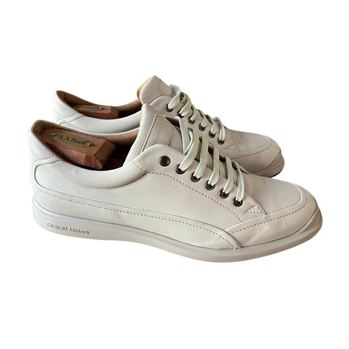 Giorgio Armani Leather Sneakers Men's US Size 10 / UK 9 Casual Walking Shoes