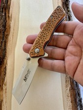 Gold Nugget Pocket Knife Spring Assist Medium Size 6.5  Heavy Duty Cleaver Blade