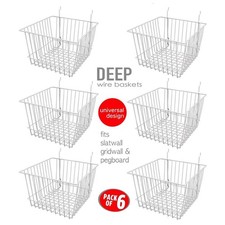 8 in.x12 in.x12 in. D Wire Storage Baskets For Gridwall,Slatwall and Pegboard -