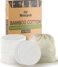 MP MOZZPAK 20 Pack Reusable Makeup Remover Pads  Bamboo Cotton Rounds for...