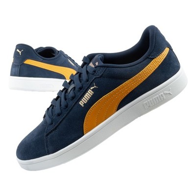 Puma Smash 3.0 Herren Sneaker Wildleder Alltagsschuhe Freizeitschuhe Navy/Gelb