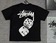 stussy Black dice printed pattern short sleeved shirt
