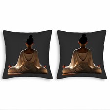 Set of 2 18x18in Throw Pillow Covers - Elegant Floral Pattern Design