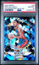 2024 Panini Prizm Kaleidoscopic Blue Ice #/125 Ron Holland Ii #23 Pistons PSA 10