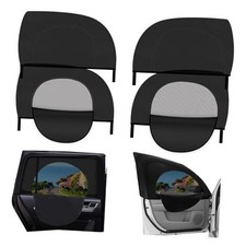 4PCS Front/Rear Car Window Shades with Zipper  Breathable Sun Shades