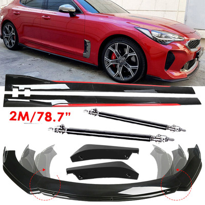 Front Bumper Lip  Side skirt Rear lip Glossy Black Red Body For Kia Stinger