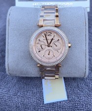 Michael Kors MK6352 Rose Gold Crystal Chronograph Watch New in Box