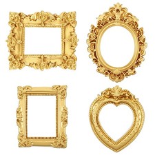 4 Pcs Mini Picture Frames,Small Vintage Picture Frame Gold Mini Frames for Cr...