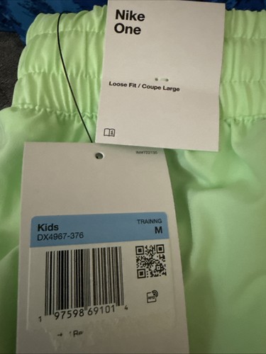 New Nike Girls' Dri-FIT One High-Waisted Woven Training Shorts Green Size Med - Picture 4 of 4