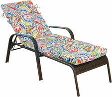 Outdoor Chaise Lounge Cushion 73 Inch, Tri-Folding Patio Chaise Lounge Chair Cus