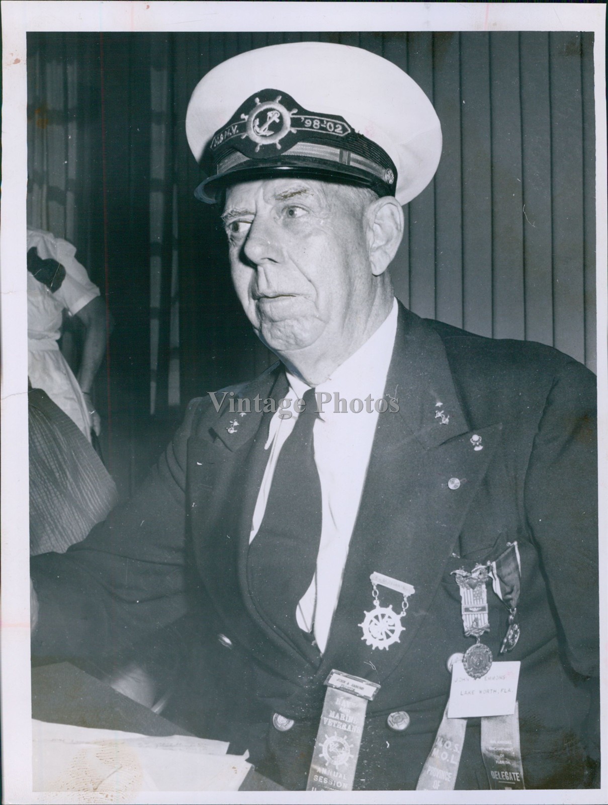 1958 John A Emmons National Commander Navy Marine Veterans Spanish Photo 6x8