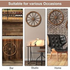 Ruota carro in legno materiale bosso stampa UV opera d'arte spago appendiabiti i