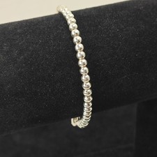 Sterling Silver Beaded Ball Womens Bracelet 7"