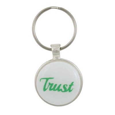Inspirational Small White Resin Trust Keychain - RESKCS505A