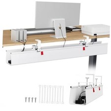 Extra Large No Drill Under Desk Cable Management Extra Large 48 Inch White