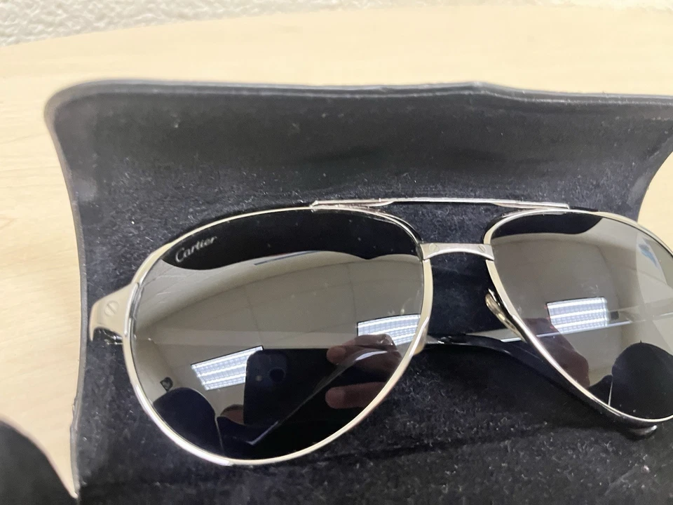 Gafas de sol Cartier Santos de Cartier polarizadas piloto de humo para hombre CT0425S 004 Foto 2 de 4