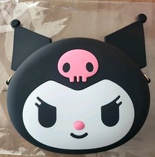 Sanrio Kuromi Purse Bag Black And White W/Lanyard Strap.