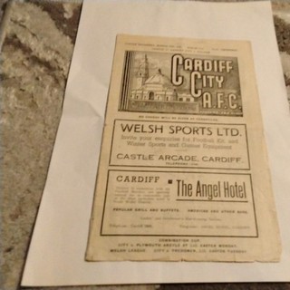 Cardiff City v Fulham Football Programme 27/3/1948