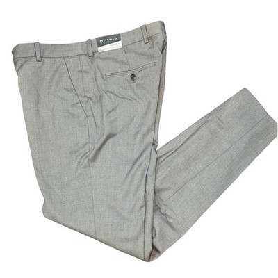 Mens Perry Ellis Brushed Nickel Gray Essential Dress Pants Slacks 31x32 Reg Fit 