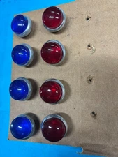 EIGHT RED JEWELS FOR LICENSE PLATE BOLTS  SCHWINN  SADDLEBAGS CRASH BARS ETC ETC