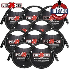 10-PACK Pig Hog 6FT XLR M to XLR F 8mm Tour Grade Shielded Microphone Cable