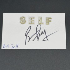 Bill Self ​Signed 3x5 Index Card - Kansas Jayhawks - TTM Authentic Autograph
