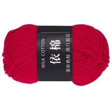 1Pcs Cotton Yarn Knitting Yarn Crochet Yarn 87.5Yard x 2.5mm, Red 