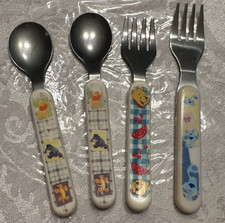 The First Years Winnie the Pooh Blues Clues Metal Toddler Silverware Vintage