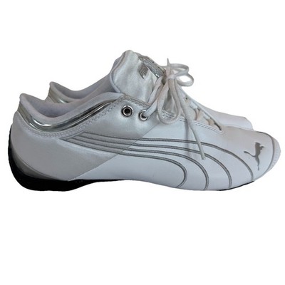 Puma Future Cat Women s Size 8 White Silver Leather Motorsport Driving Sneaker