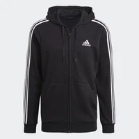 Adidas Mens Essentials French Terry 3-Stripes Full-Zip Hoodie