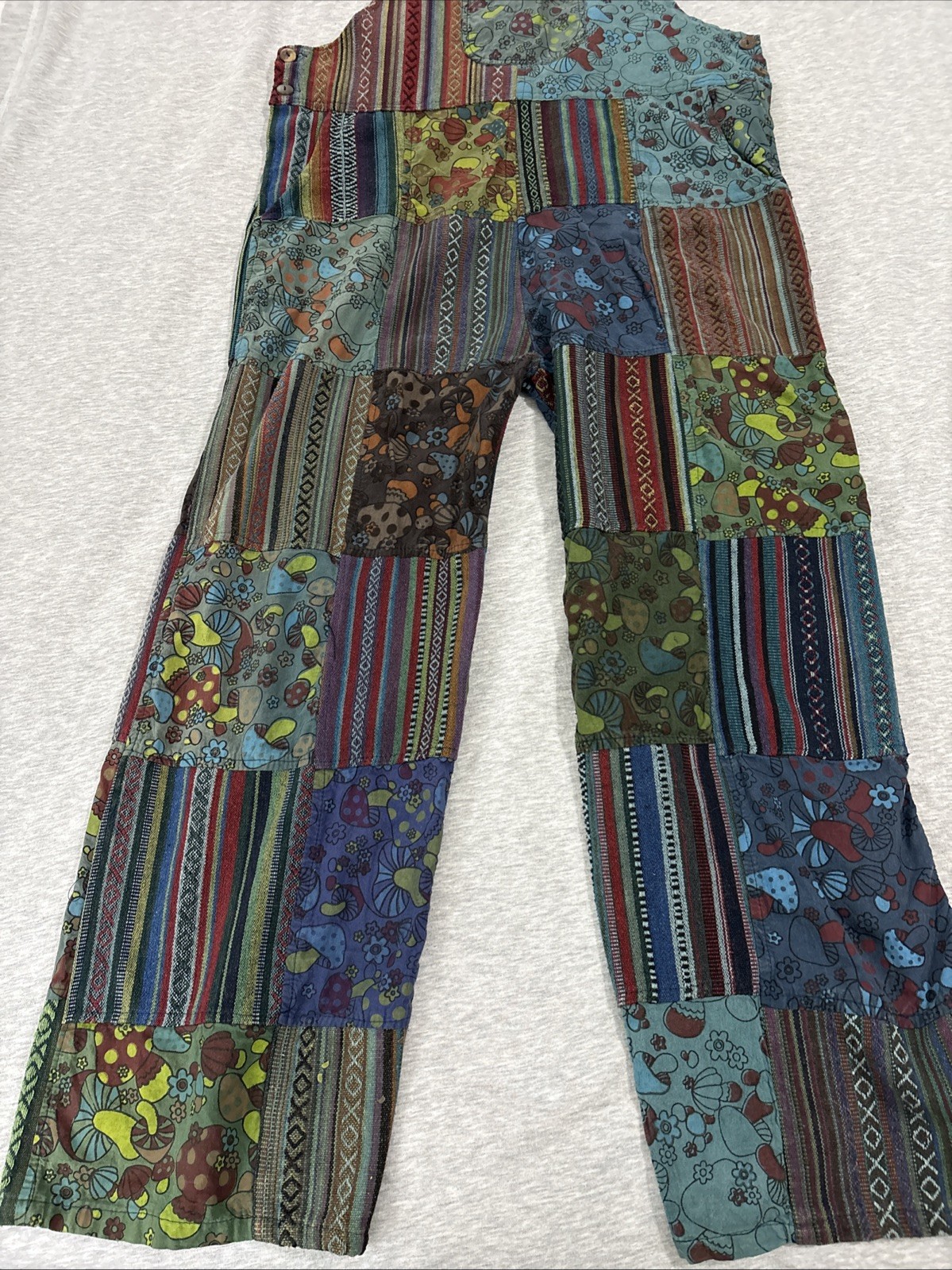 Kathmandu Imports Patchwork Overalls Mushrooms  C… - image 6