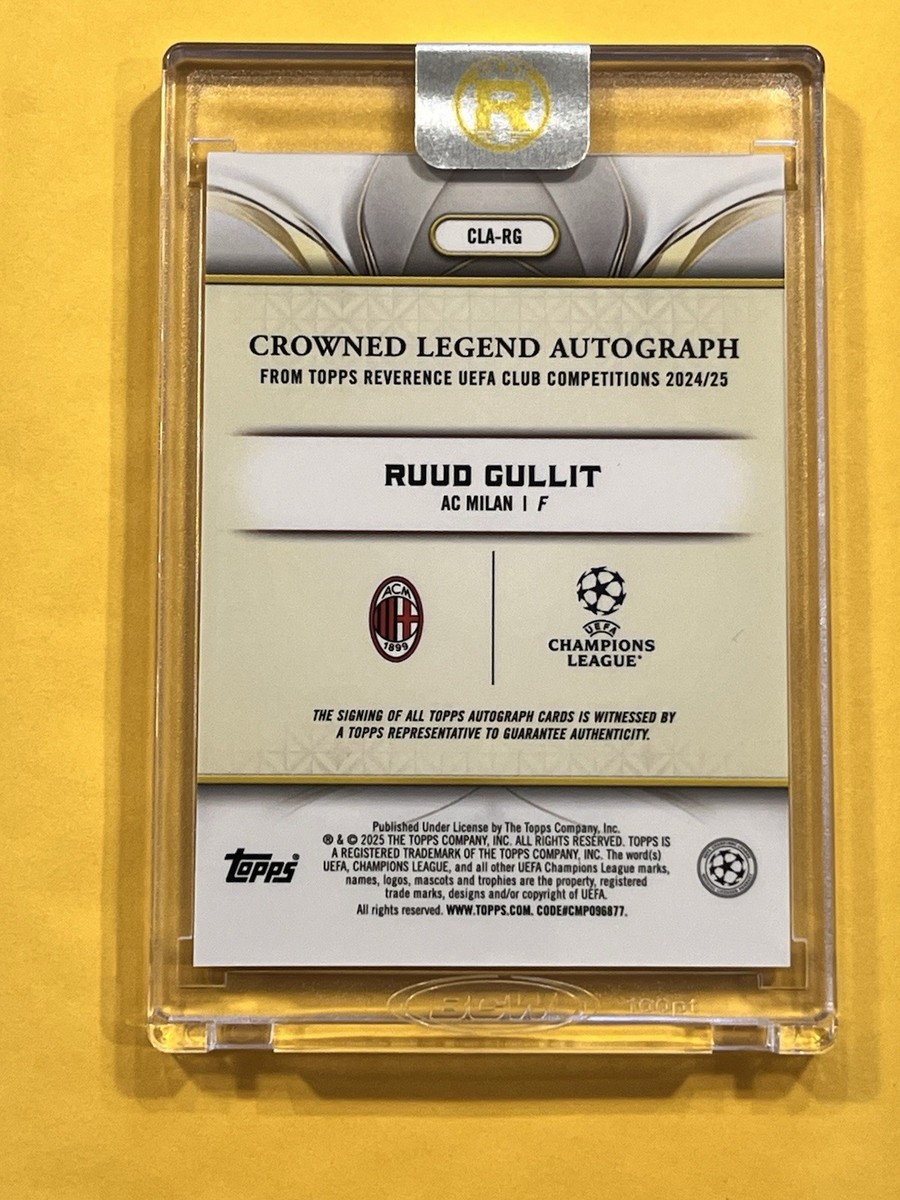 RUUD GULLIT 2024-25 Topps Reverence Purple Crowned Legend AUTO 