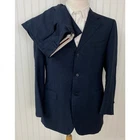VTG Canali Italy 2-piece wool 3-button navy textured jacket pants suit, 40R/35W
