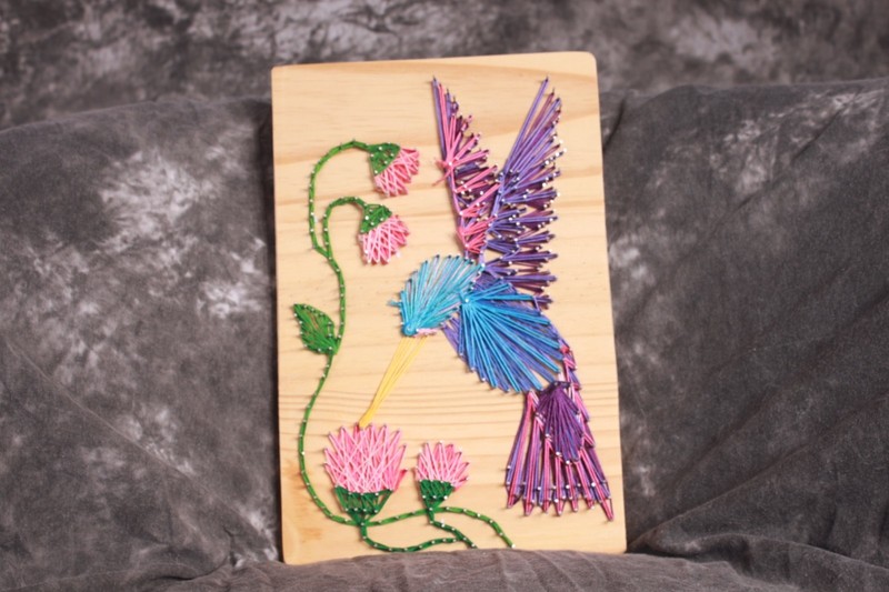 Hummingbird string art 12"H x 8"W