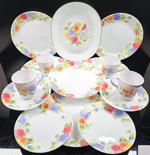 15 Pc Corelle Summer Blush Dinner Salad Plate Mug Platter Lot Vintage Floral Set