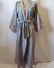 Christian Dior Monsieur OS Unisex Multi-Color Striped Front Pockets Belted Robe