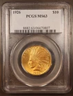 1926 $10 Indian Head Gold Eagle PCGS MS63 Choice Uncirculated Gem Rare Date!!