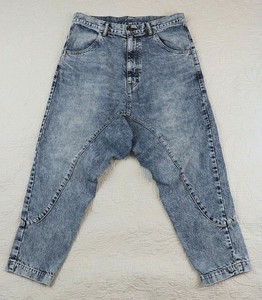 BASSIKE Super Lo Slung Jeans Crop Size 