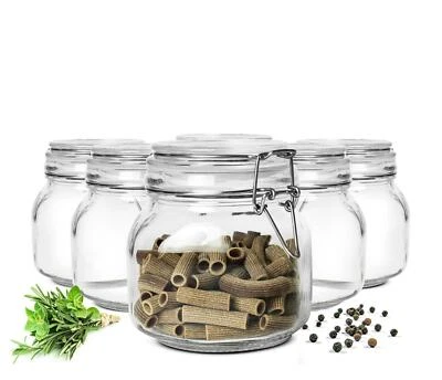 Bocaux De Conserve Sendez 750 Ml Transparent Lot De 6 Avec Fermeture À Clip - Photo 1/4