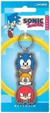 PORTACHIAVI RUBBER KEYCHAIN SONIC THE HEDGEHOG TRIO PYRAMID IDEA REGALO
