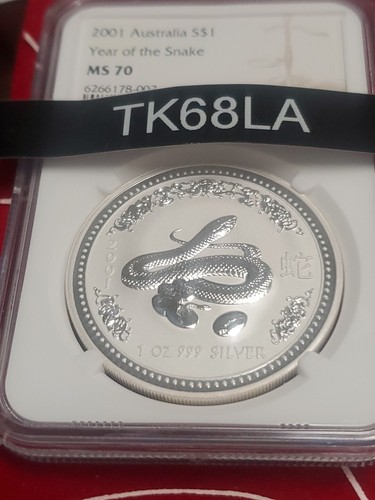 2001 Australia Year of Snake ๐1 Oz Silver Coin NGC MS 70 ๐Sigma tested๐ฌ๐๐ - Picture 8 of 8