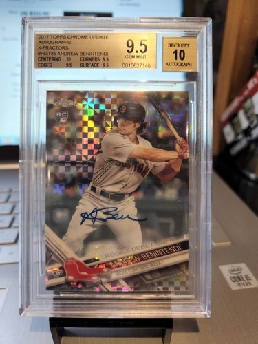 2017 ANDREW BENINTENDI #54/99 TOPPS CHROME UPDATE AUTO X FRACTOR GEM MT 9.5/10 - Picture 2 of 9