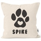 Kissen-Bezug Hund Hundepfote Herz personalisierbares Geschenk für Hundebesitzer