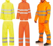 Herren Regenanzug Warnschutz Regenschutzanzug Regenhose Arbeitskleidung Regenset