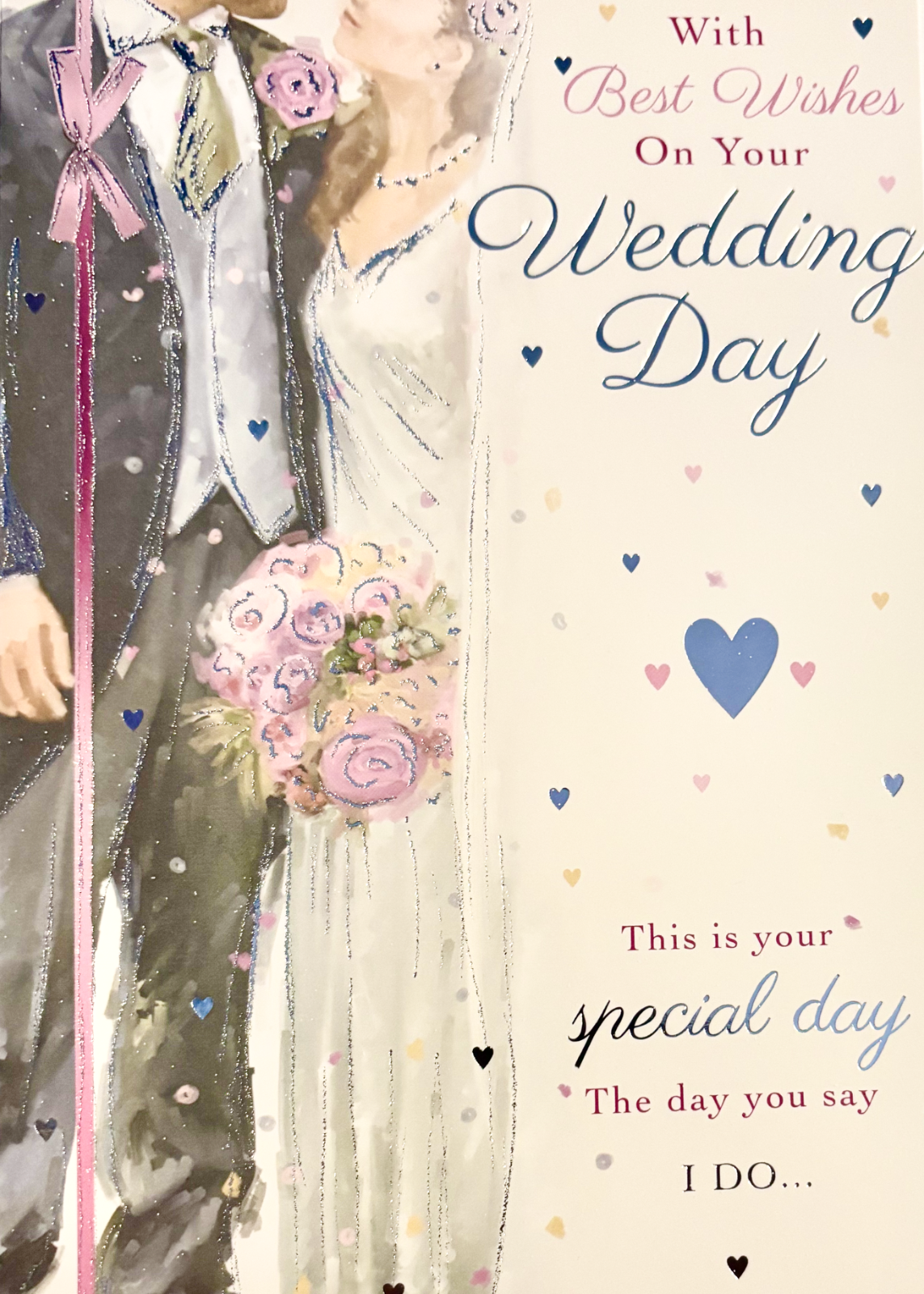 With best wishes on your Wedding Day greetings card, Bride & Groom, brand new