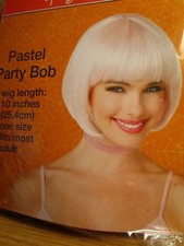 PASTEL PARTY BOB PINK COSTUME WIG LENGTH 10" ONE SIZE FITS MOST ADULT NIP